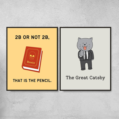 Funny literature posters for classroom decor