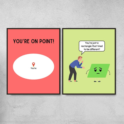 Funny Geometry Posters for Math Classroom Decor