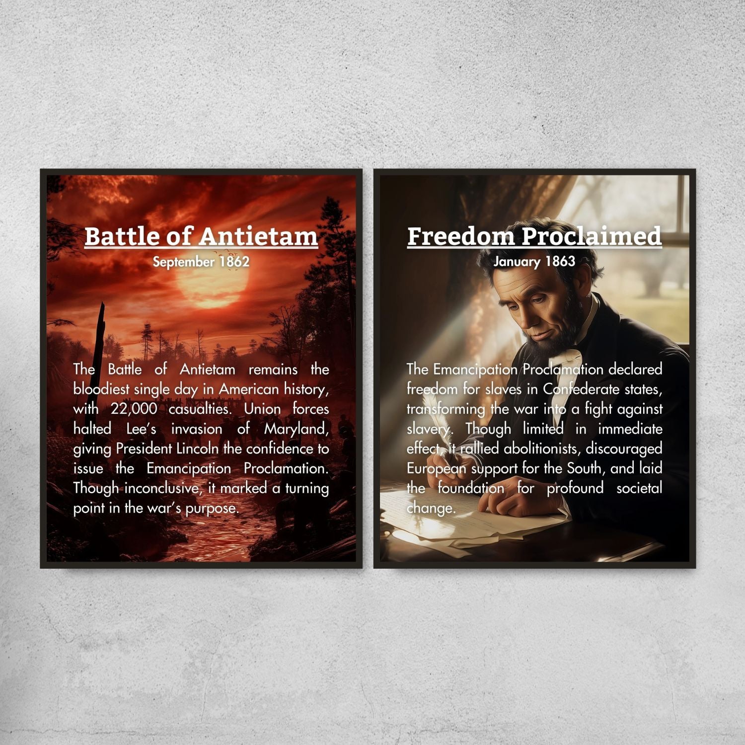 American Civil War Timeline Posters for History Classroom Decor