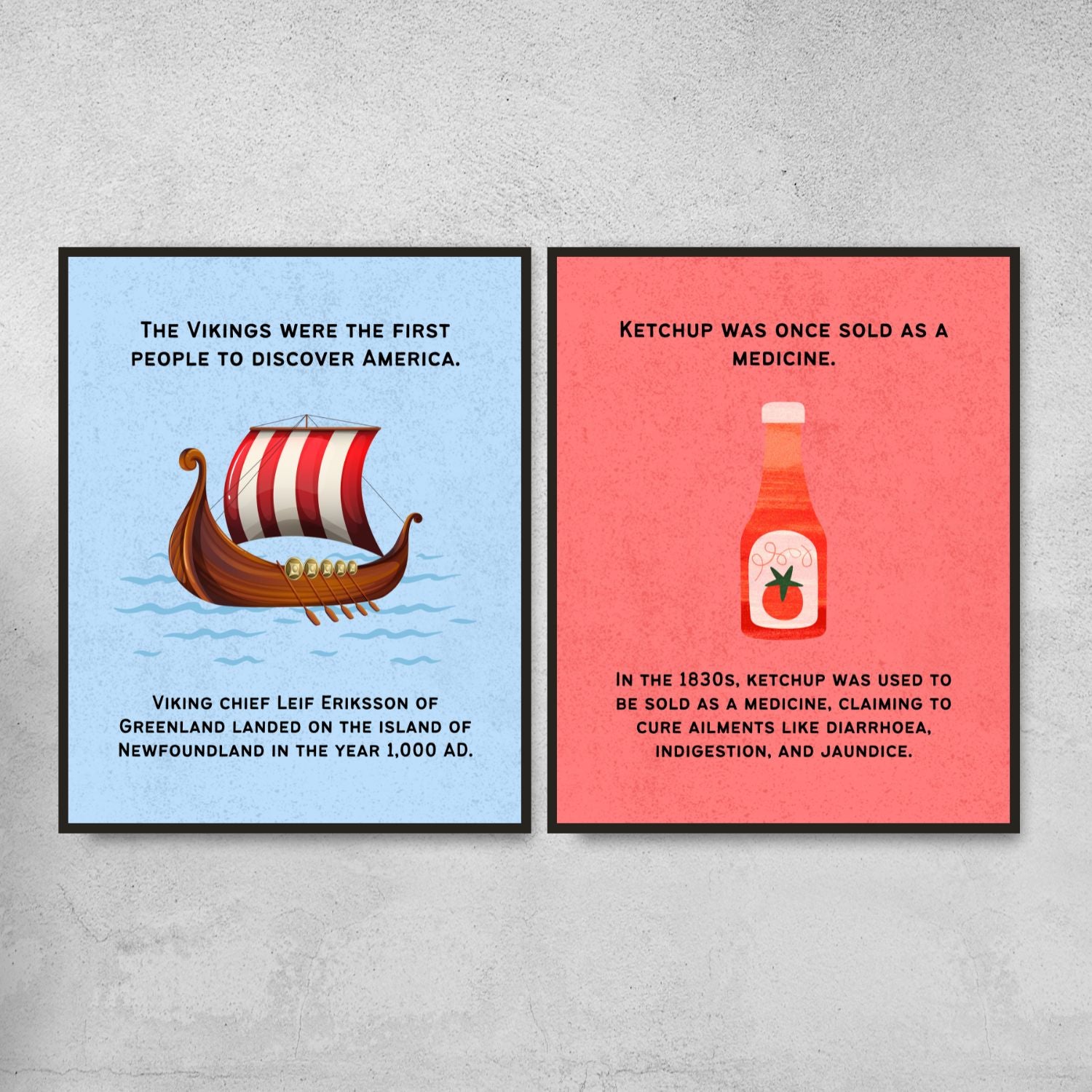 Fun Facts Posters for History Classroom Decor