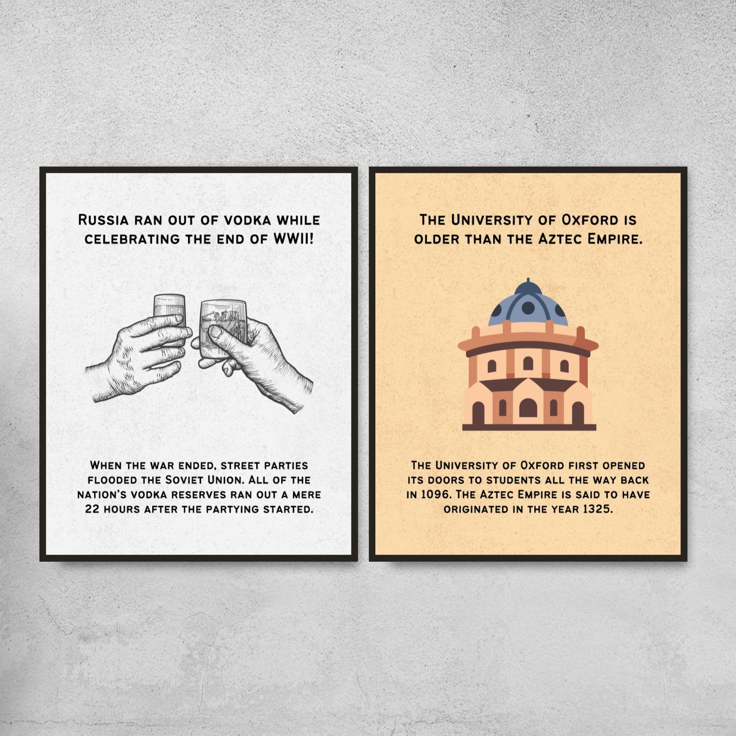 Fun Facts Posters for History Classroom Decor