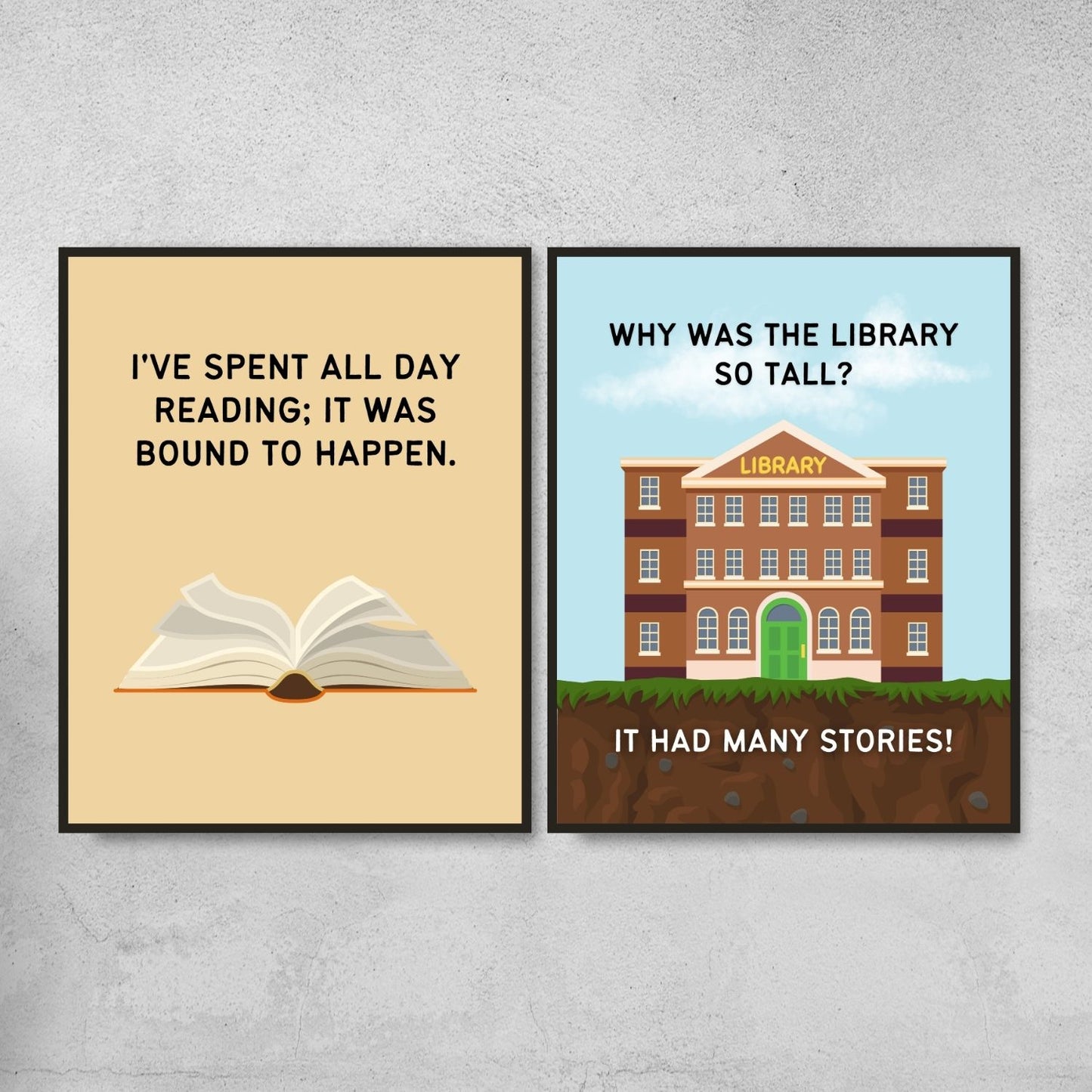 Funny literature posters for classroom decor