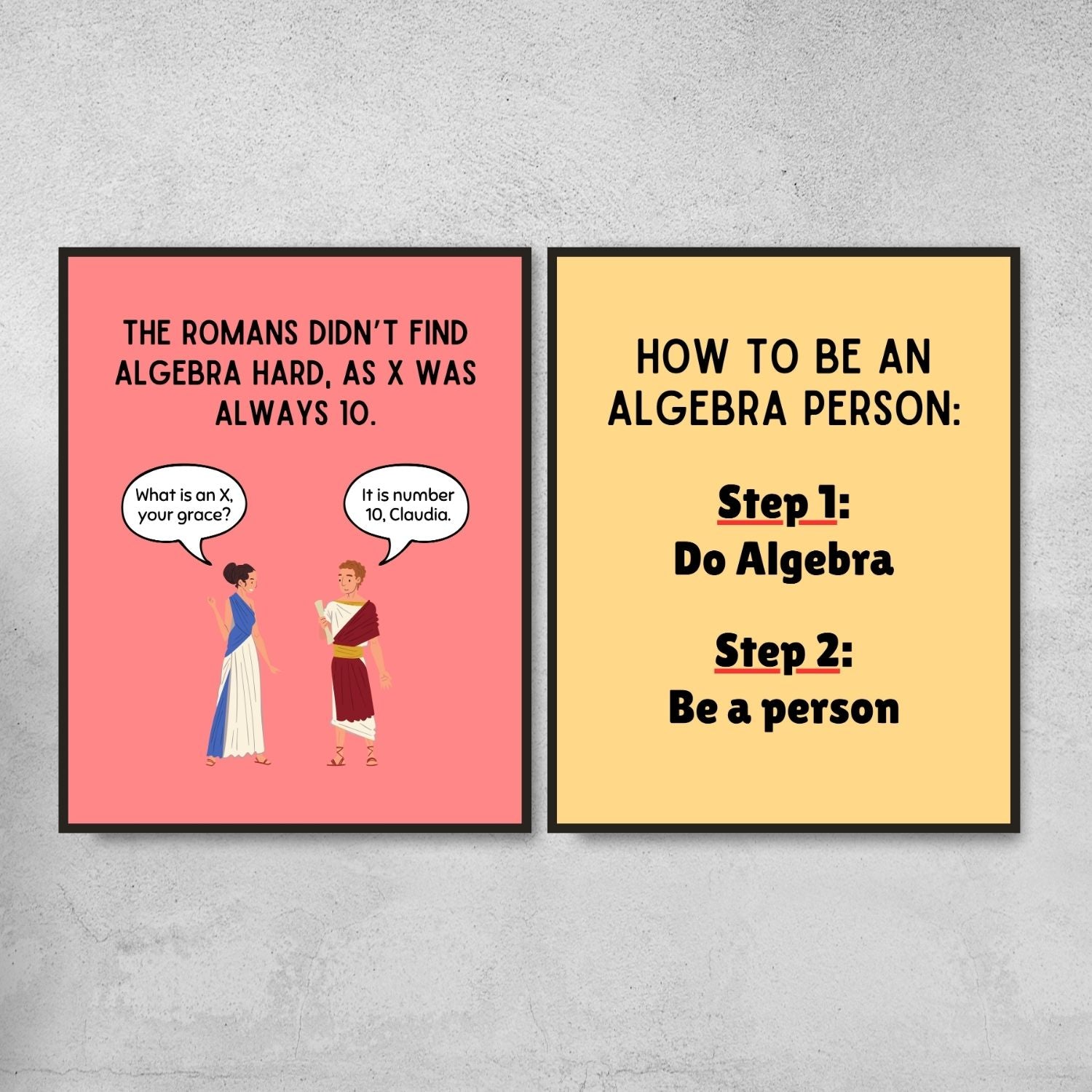 Funny Algebra Posters for Math Classroom Decor