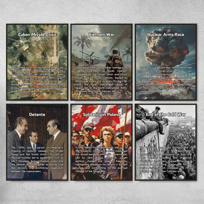 18 Chronological Cold War timeline posters for History classroom decor