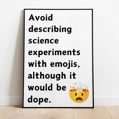 Funny classroom rules poster for science laboratory decoration