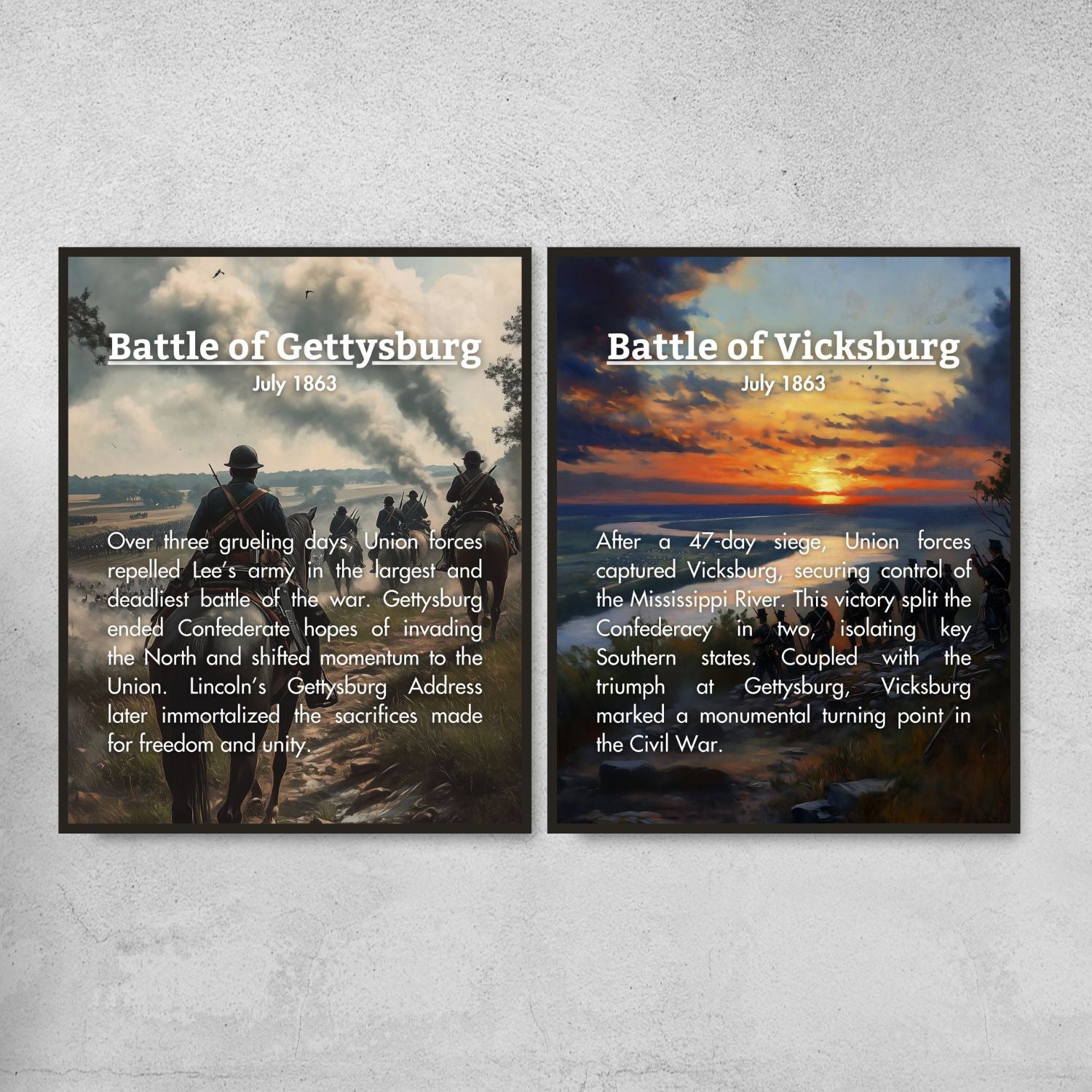 American Civil War Timeline Posters for History Classroom Decor