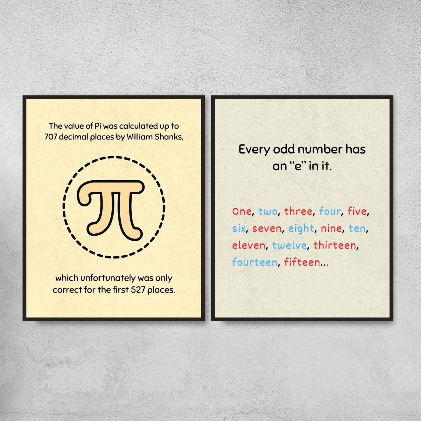 Math fun facts posters for math classroom decoration - Vol.1