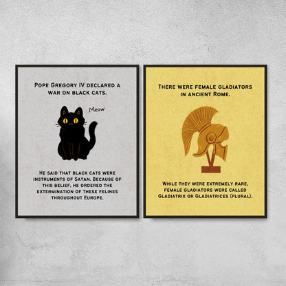 Fun Facts Posters for History Classroom Decor