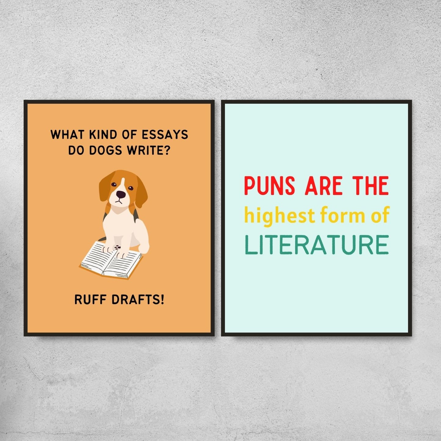 Funny literature posters for classroom decor