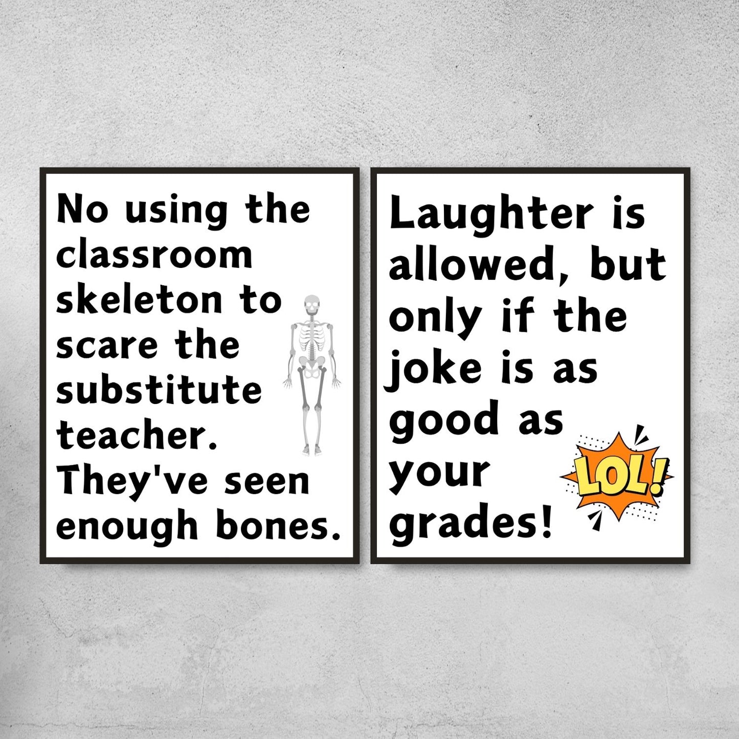 Funny classroom rules decoration posters for middle school