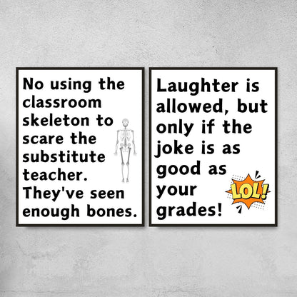 Funny classroom rules decoration posters for middle school