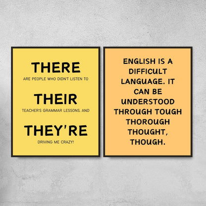 Funny Grammar Posters for English Classroom Decor