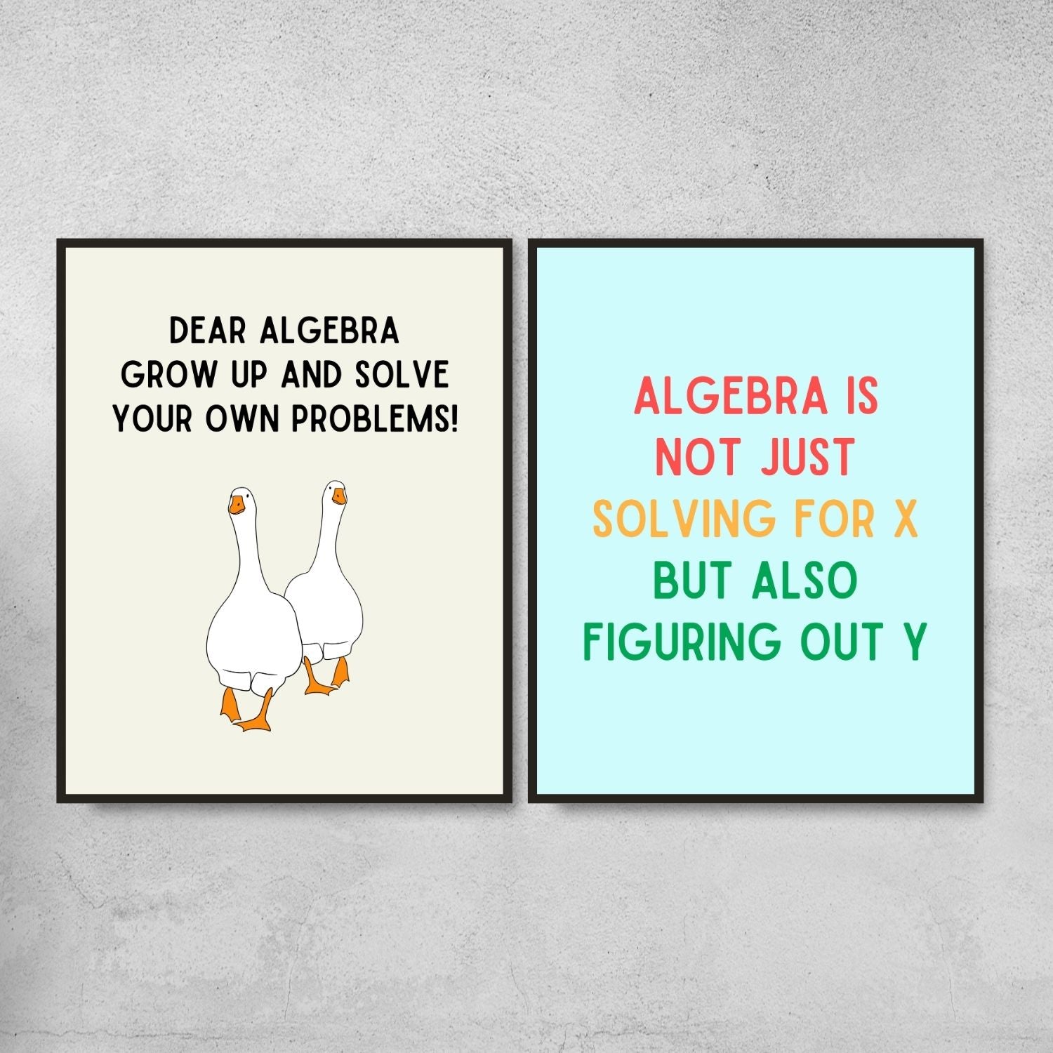 Funny Algebra Posters for Math Classroom Decor