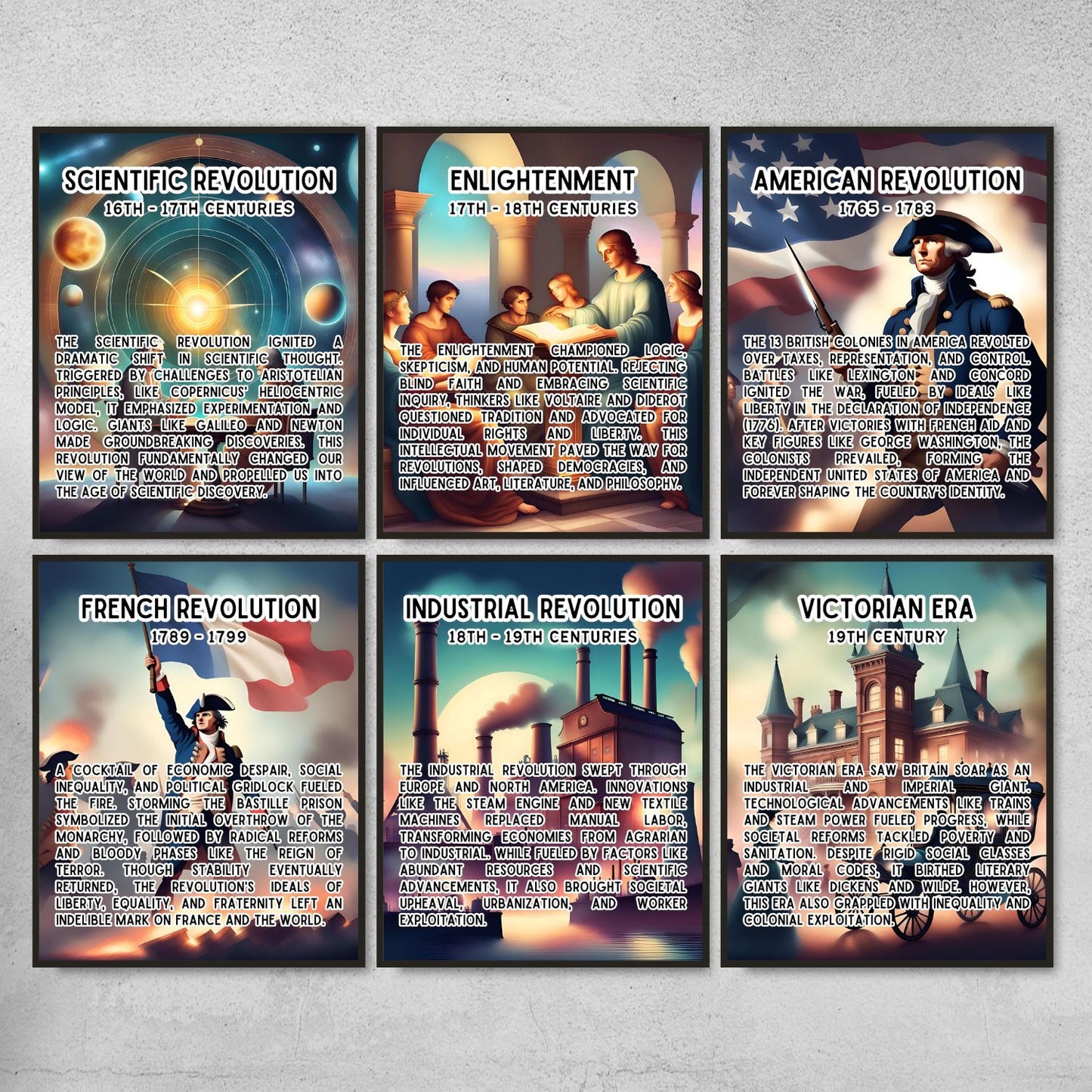 36 Chronological History timeline posters for history classroom decor