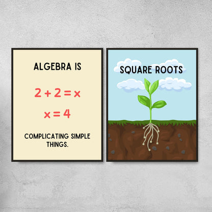 Funny Algebra Posters for Math Classroom Decor