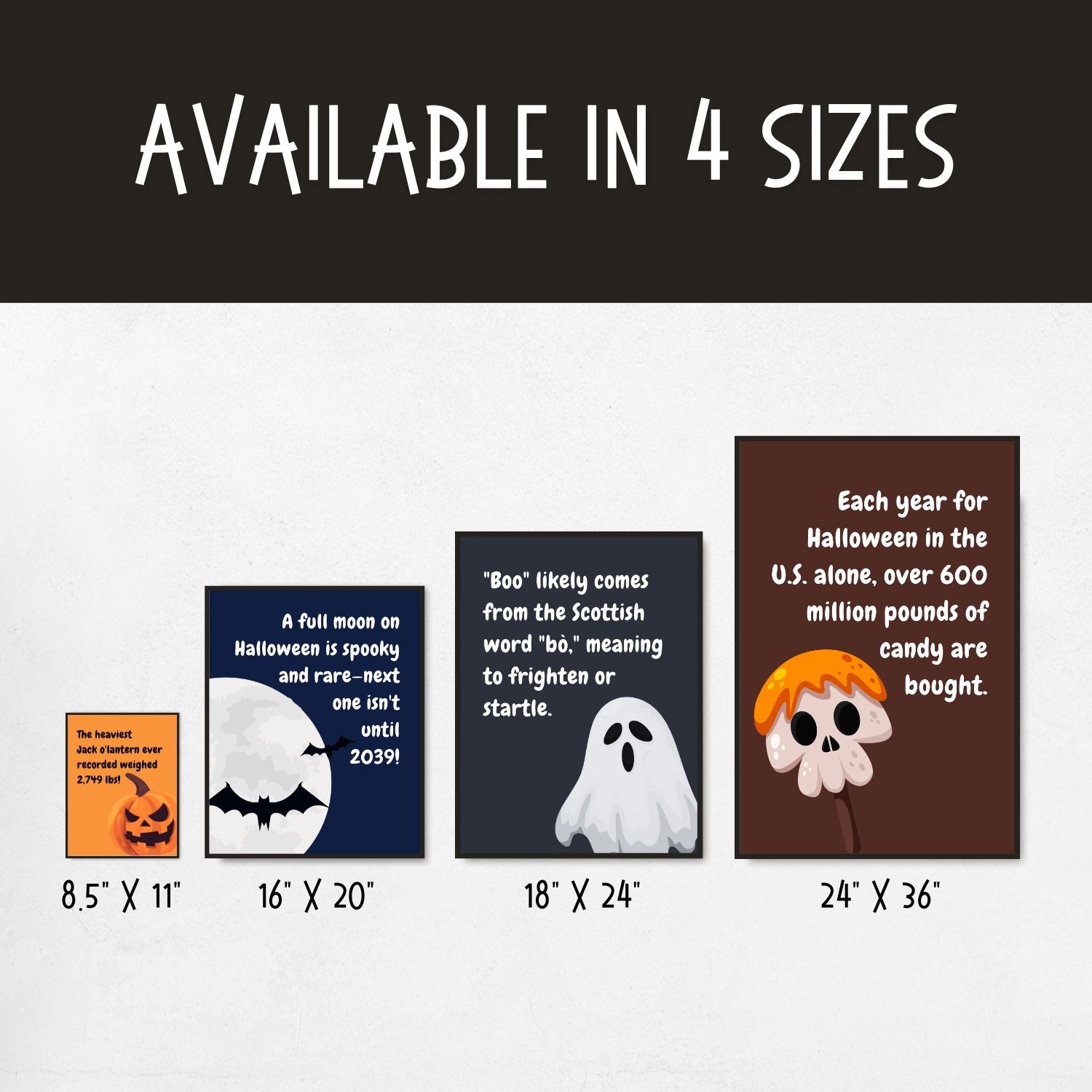 Halloween Fun Facts Posters for Classroom Decor