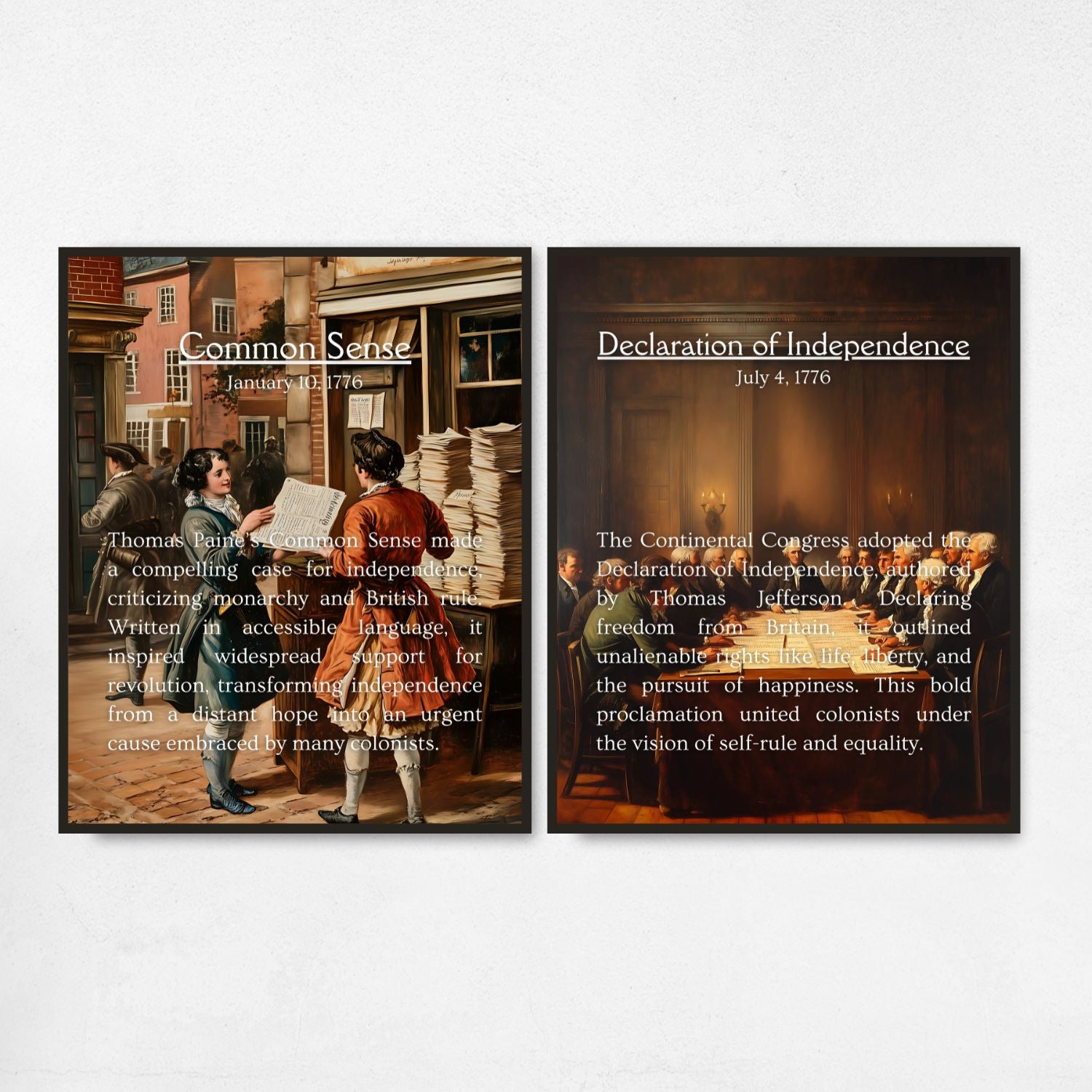 American Revolution Posters for History Classroom Decor