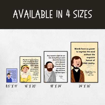 People in literature classroom posters and english teacher gift