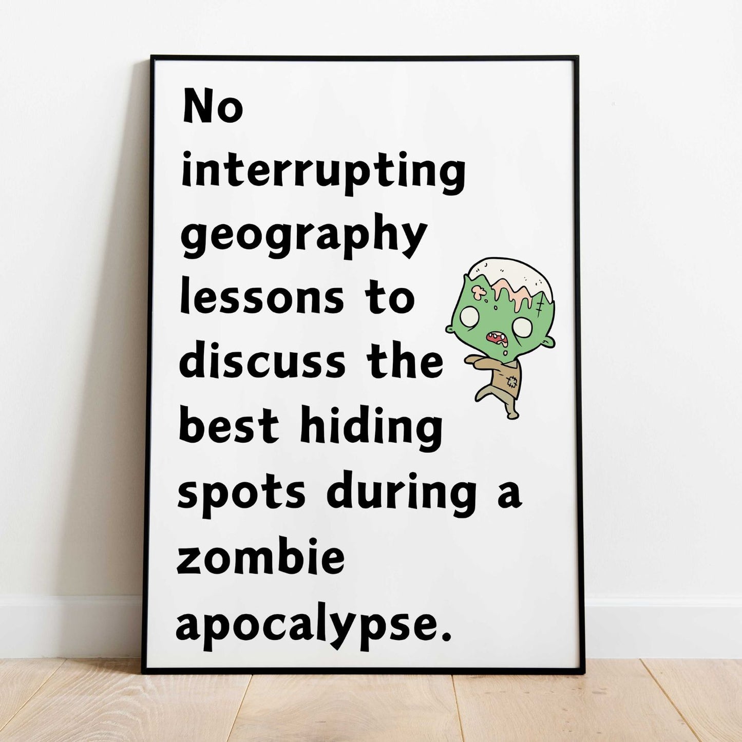 Funny classroom rules poster for geography classroom decoration