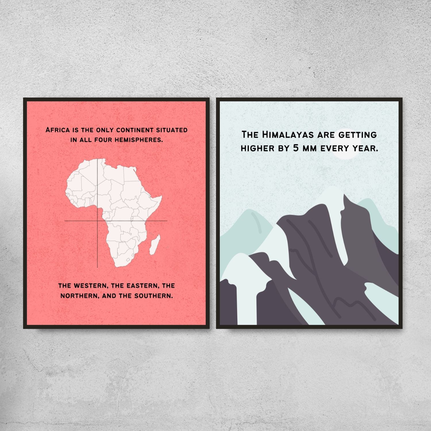 Fun Facts Posters for Geography Classroom Decor