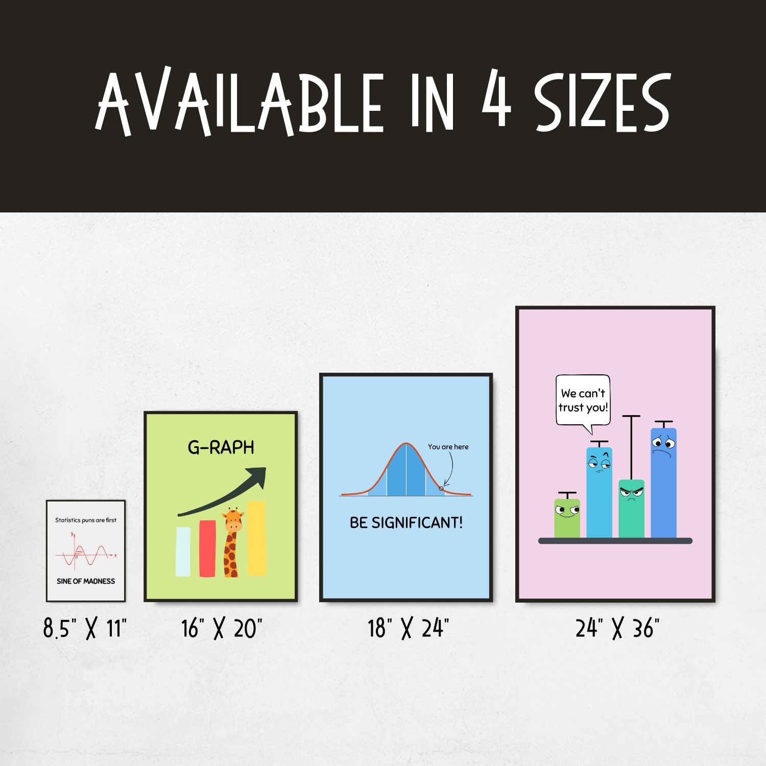 Funny Statistics Posters for Math Classroom Decor