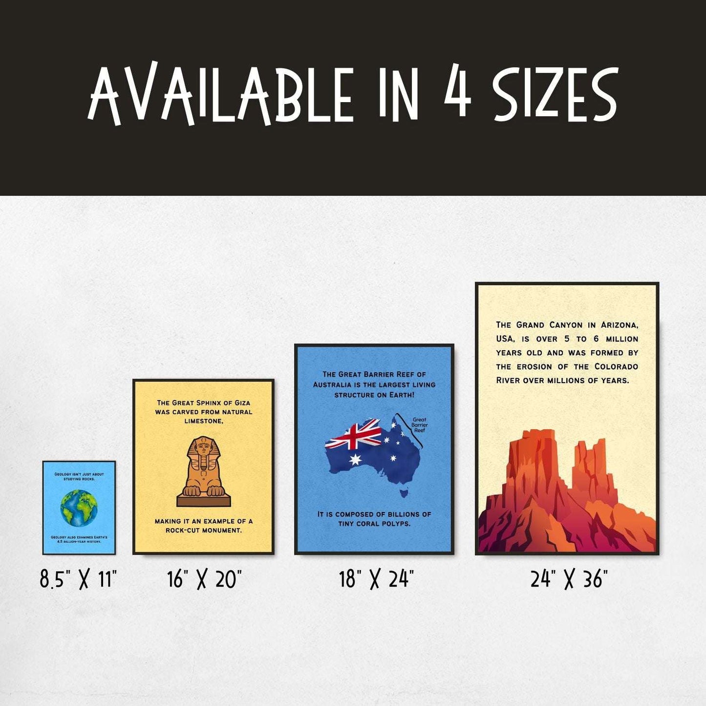 Fun Facts Posters for Geology Classroom Decor