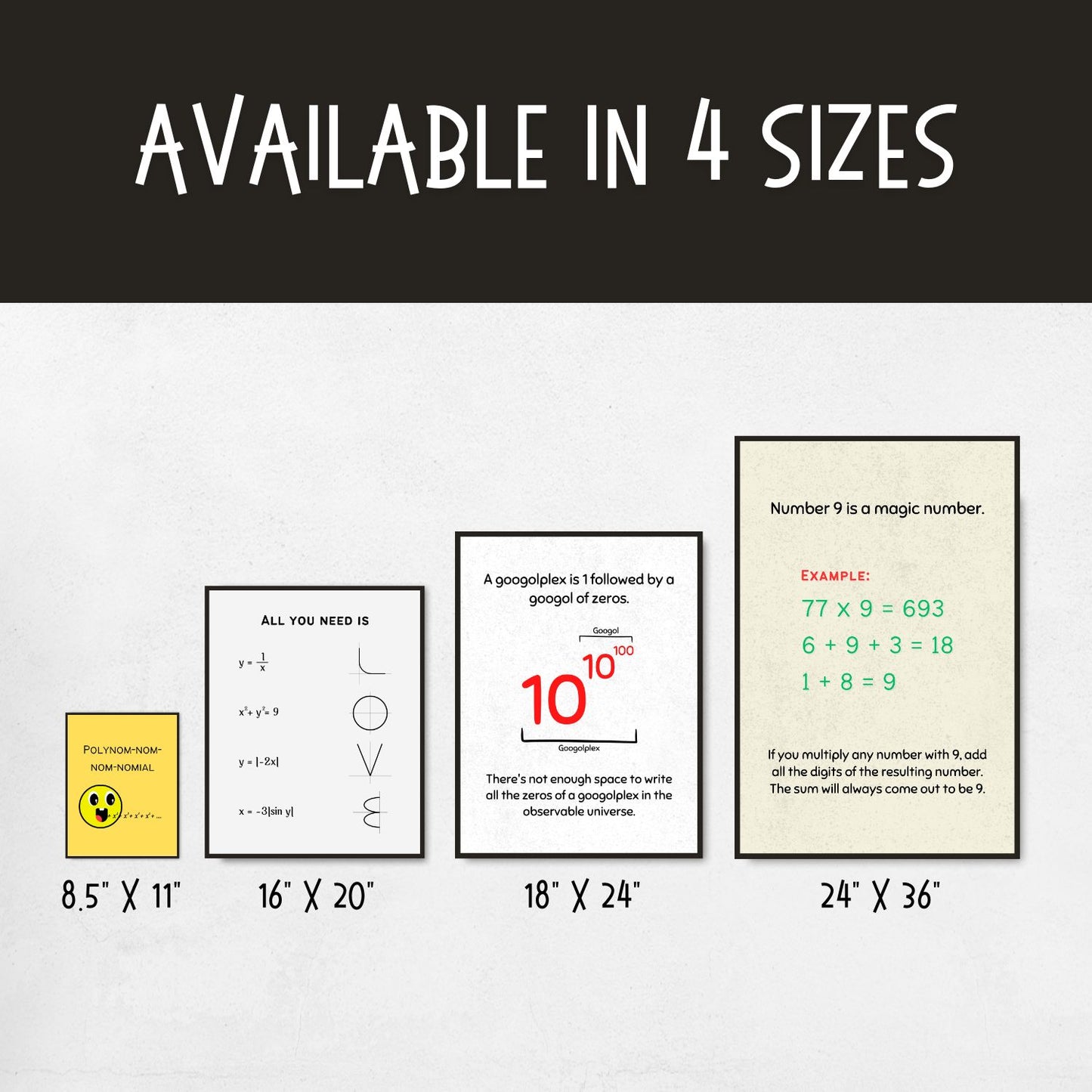 Bundle of fun facts and funny posters for math classroom decoration