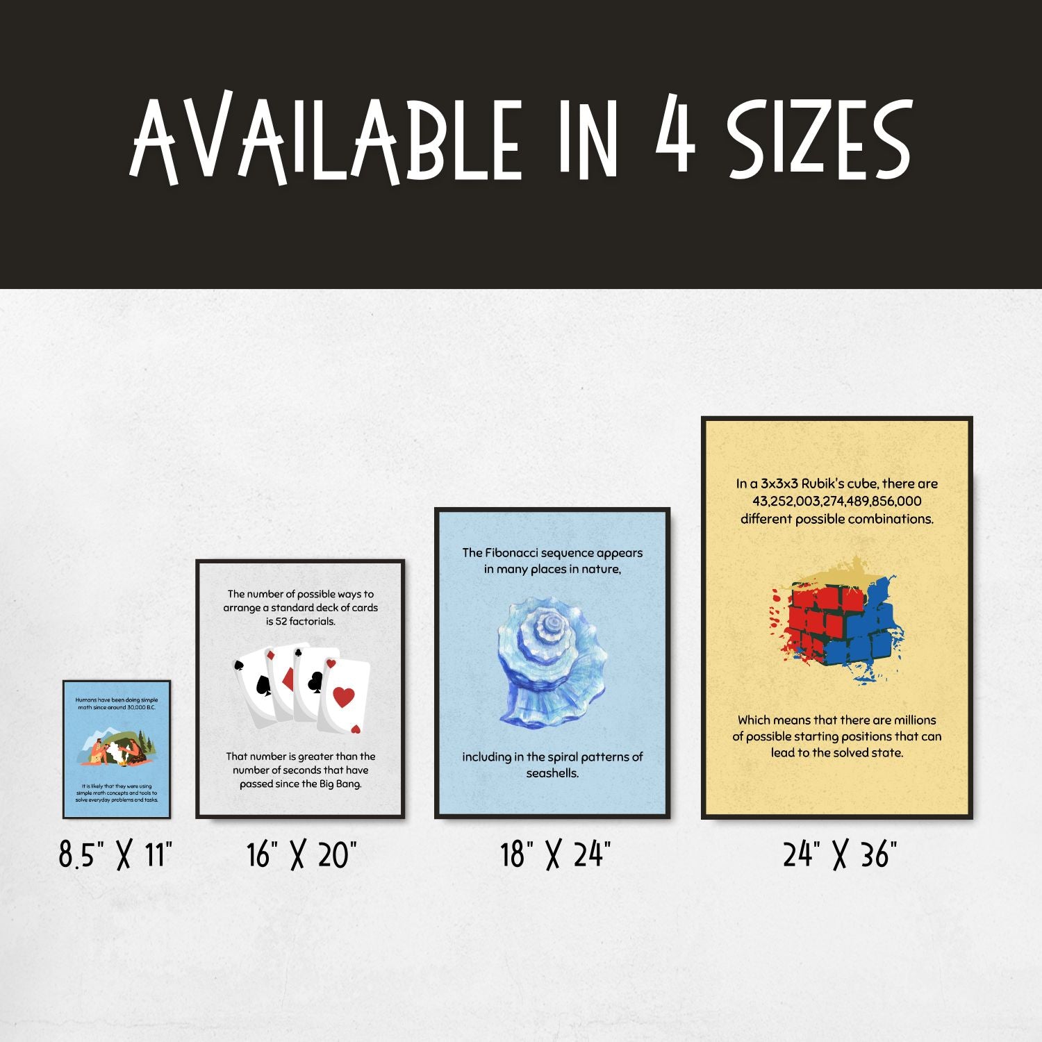 Math fun facts posters for math classroom decor