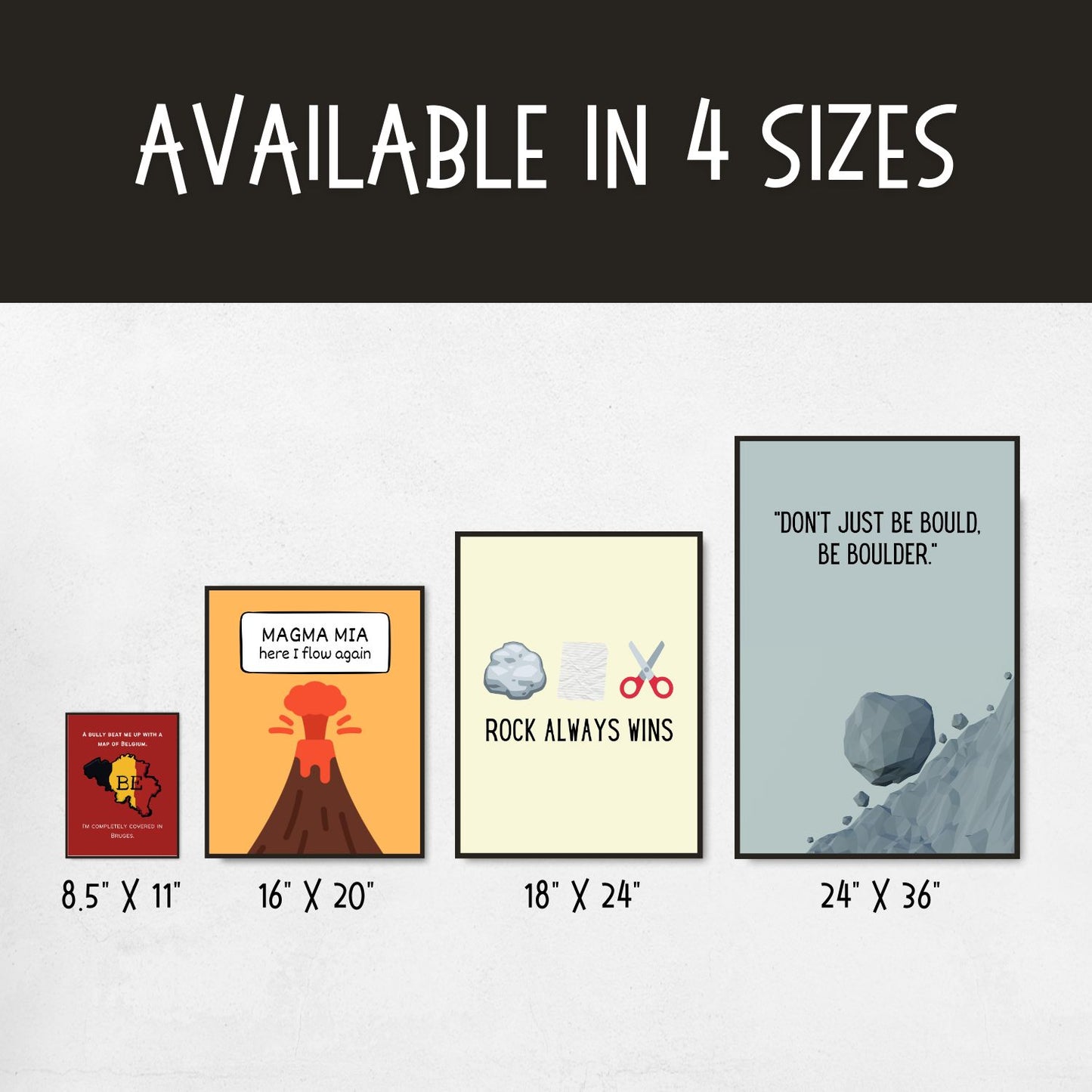 Bundle of funny posters for geography and geology classroom decor