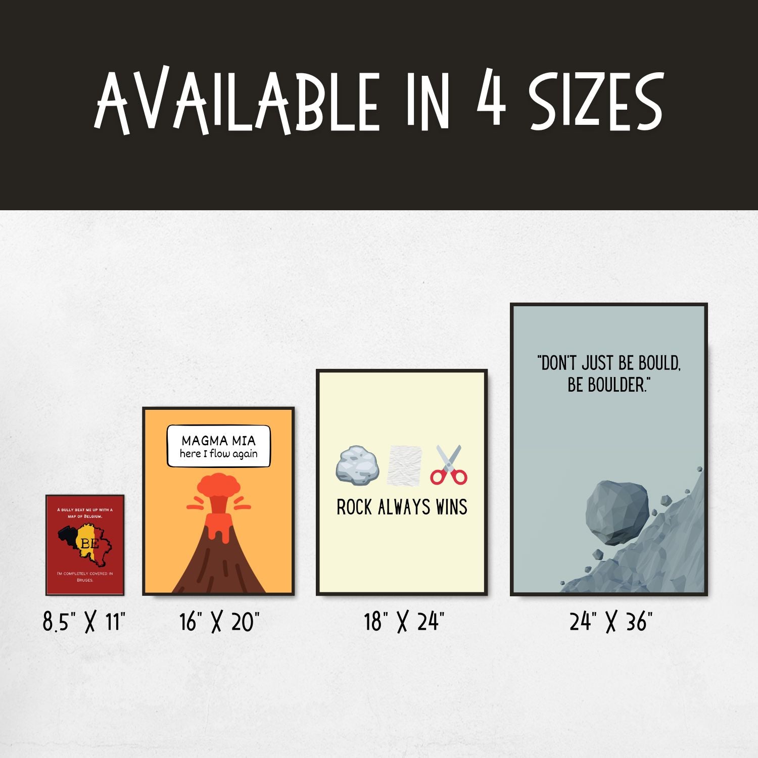 Bundle of funny posters for geography and geology classroom decor