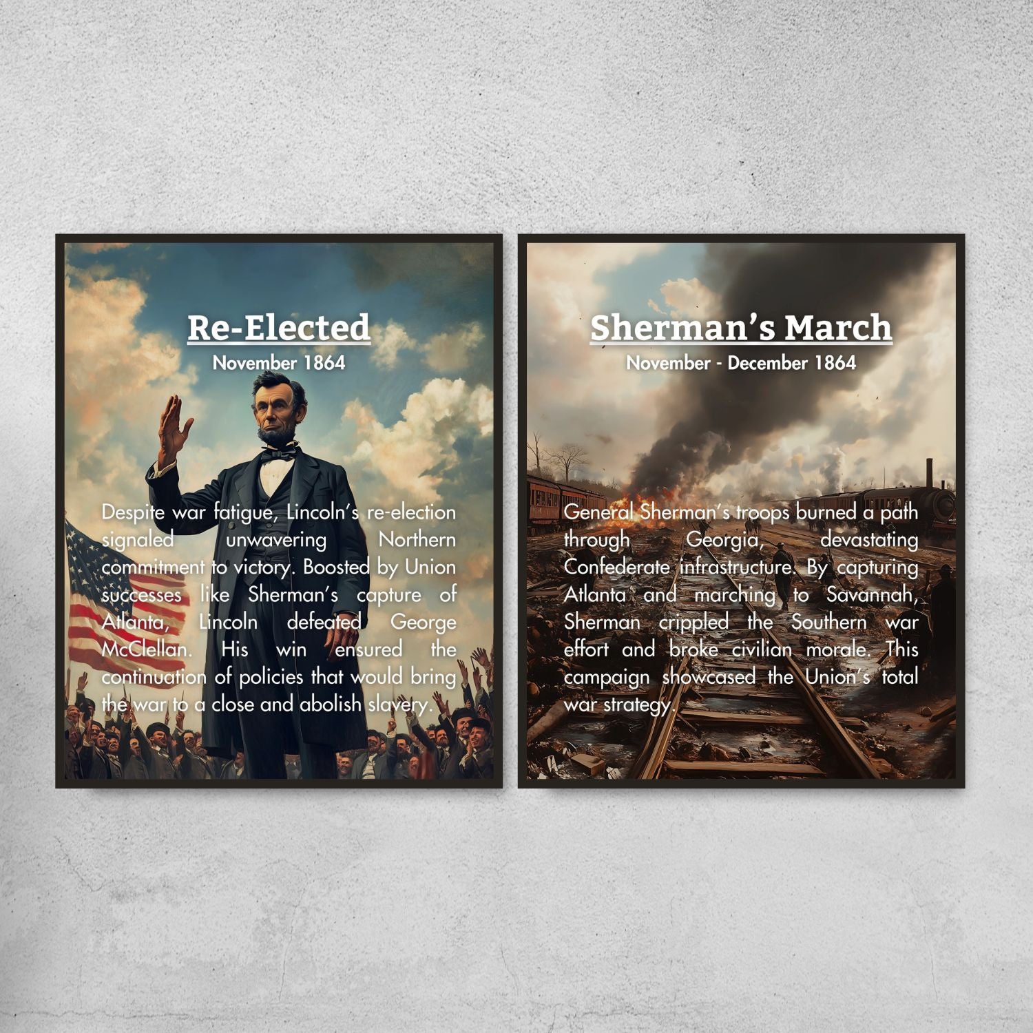 American Civil War Timeline Posters for History Classroom Decor