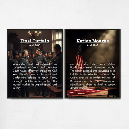 American Civil War Timeline Posters for History Classroom Decor