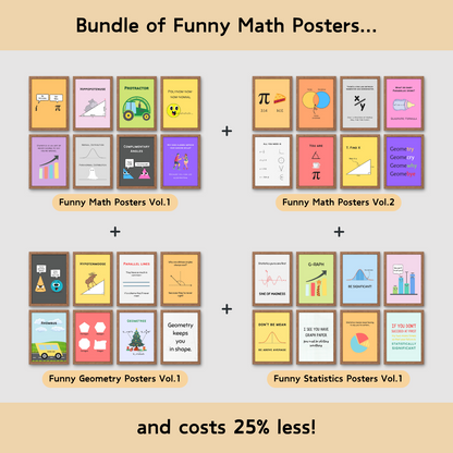 Bundle of Funny Posters for Math Classroom Decor