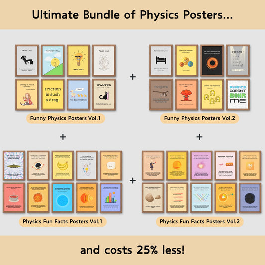 Bundle of fun facts and funny posters for physics classroom decor