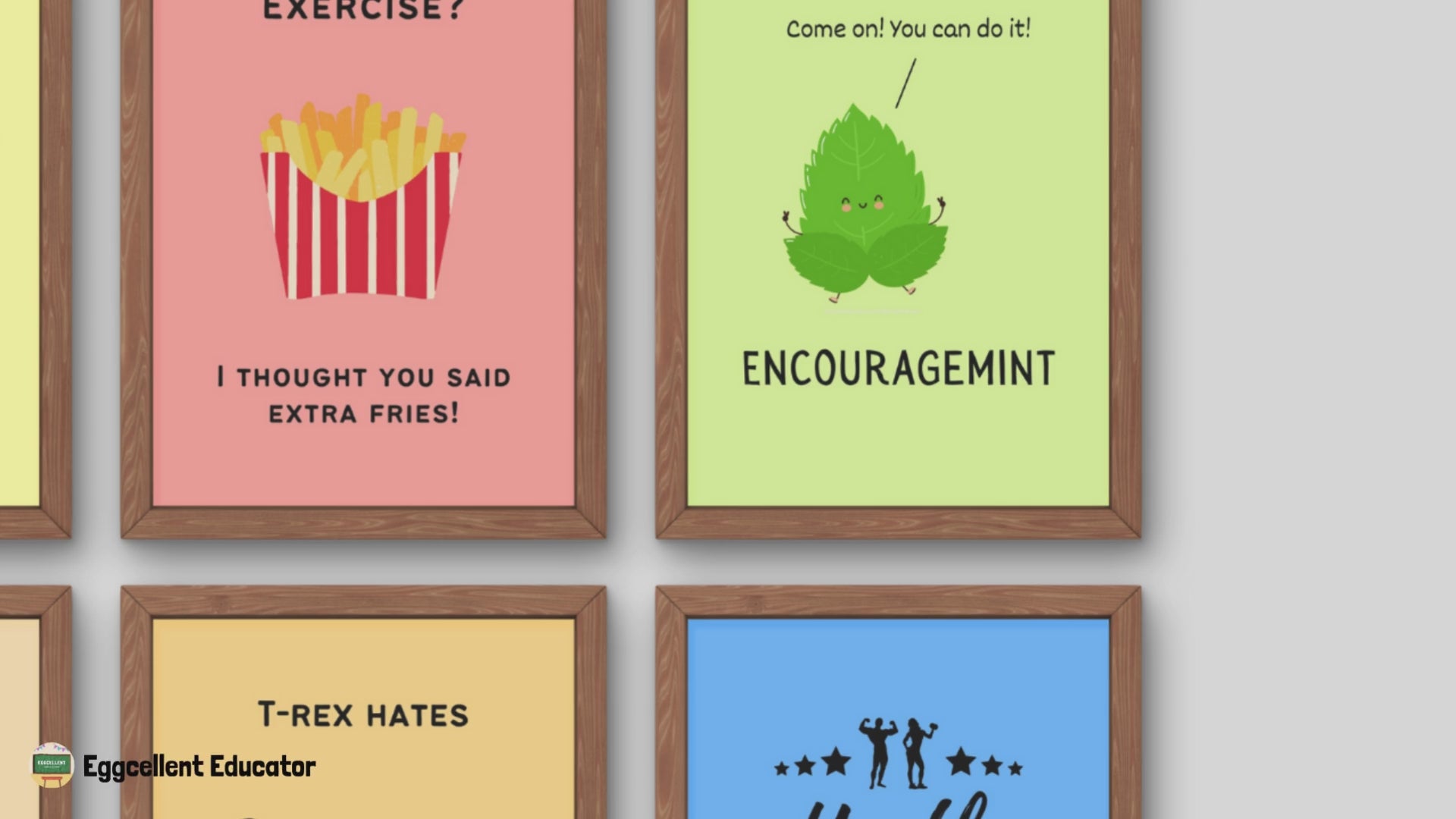 Funny Posters for PE Classroom Decor