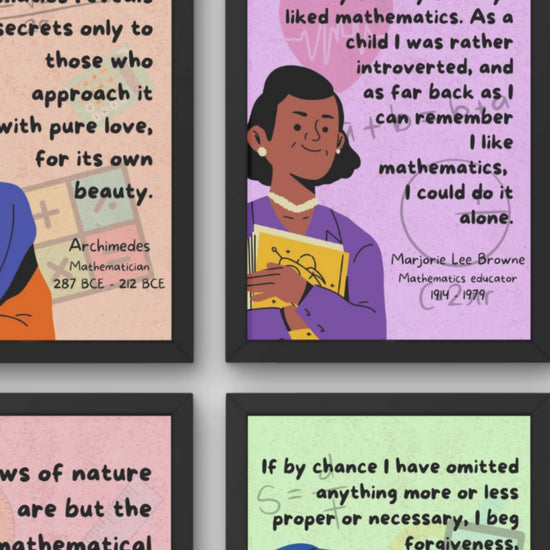 Mathematicians Quotes Posters for Math Classroom decor