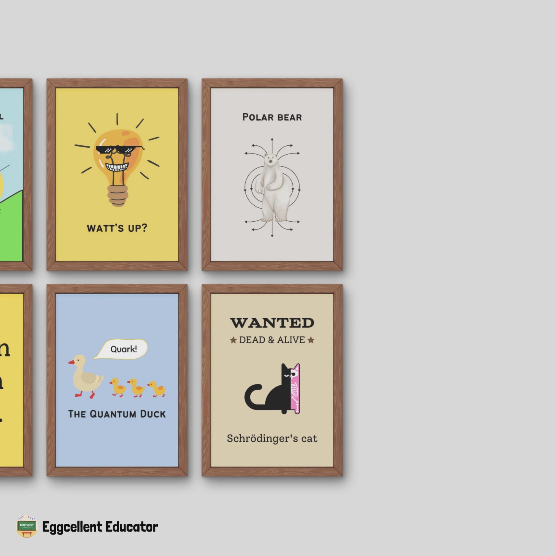 Bundle of fun facts and funny posters for physics classroom decor