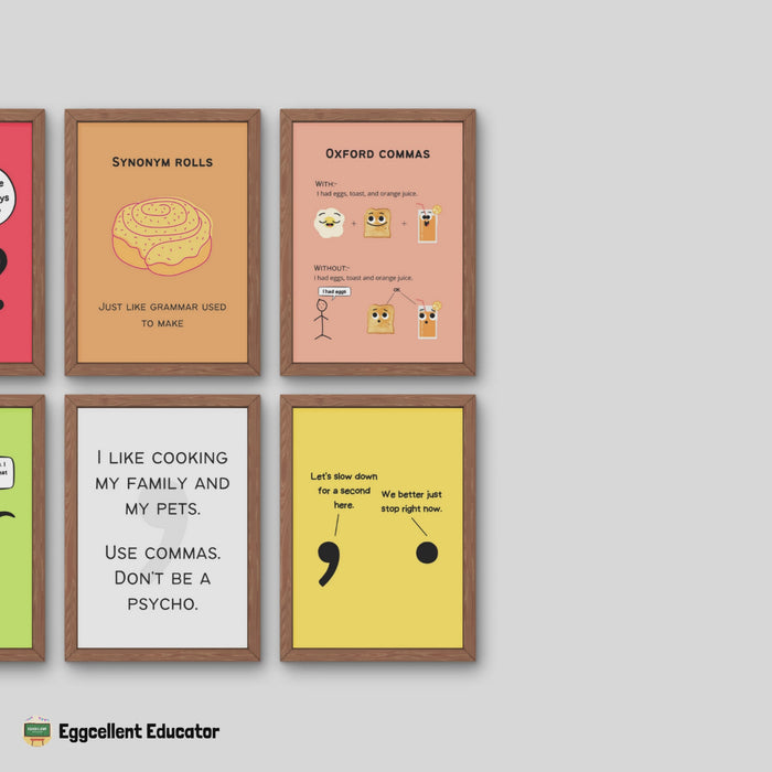 Bundle of fun facts and funny posters for english classroom decor