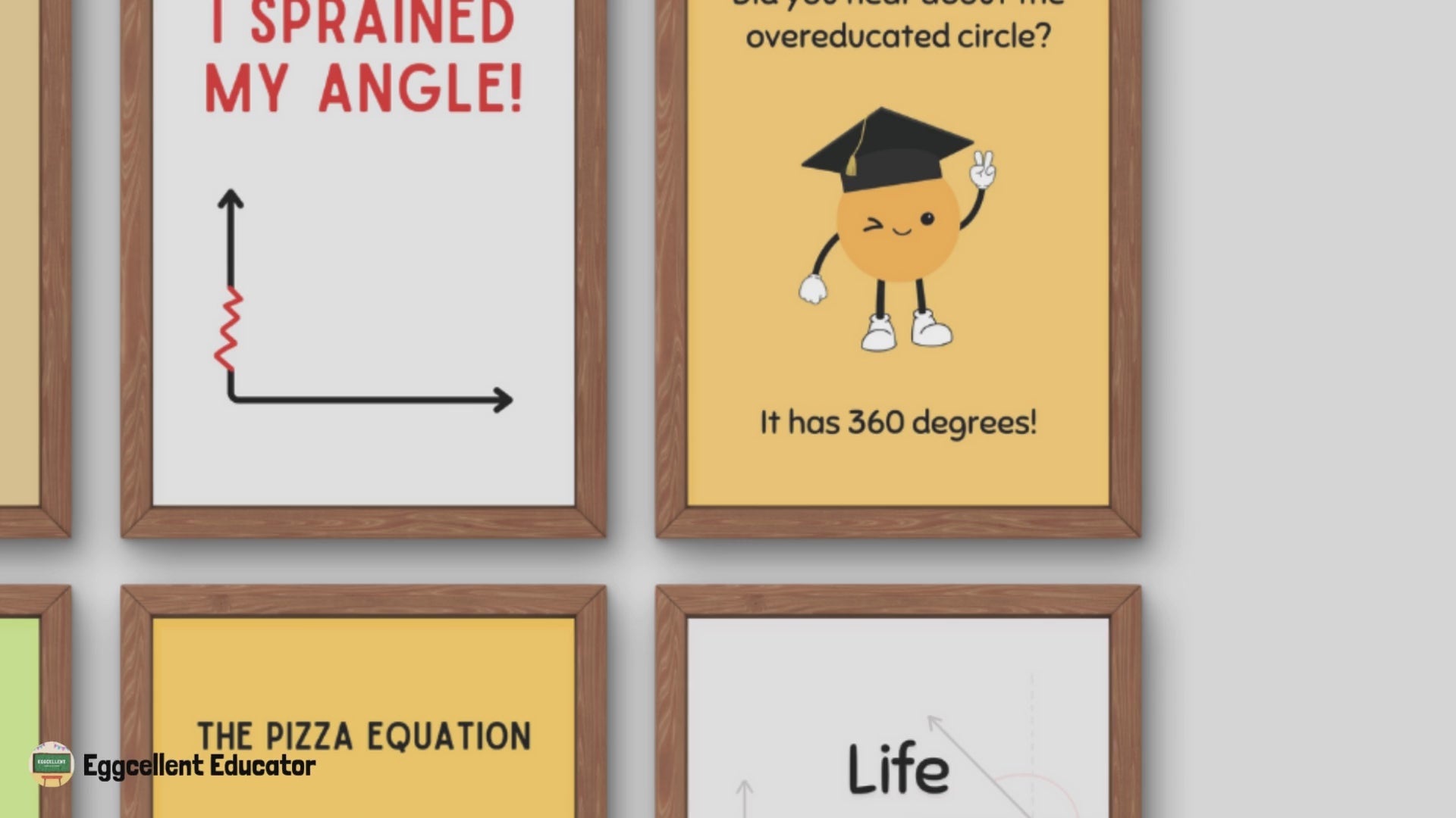 Funny Geometry Posters for Math Classroom Decor