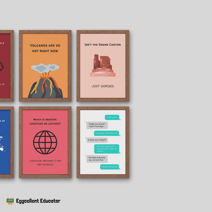 Bundle of funny posters for geography and geology classroom decor