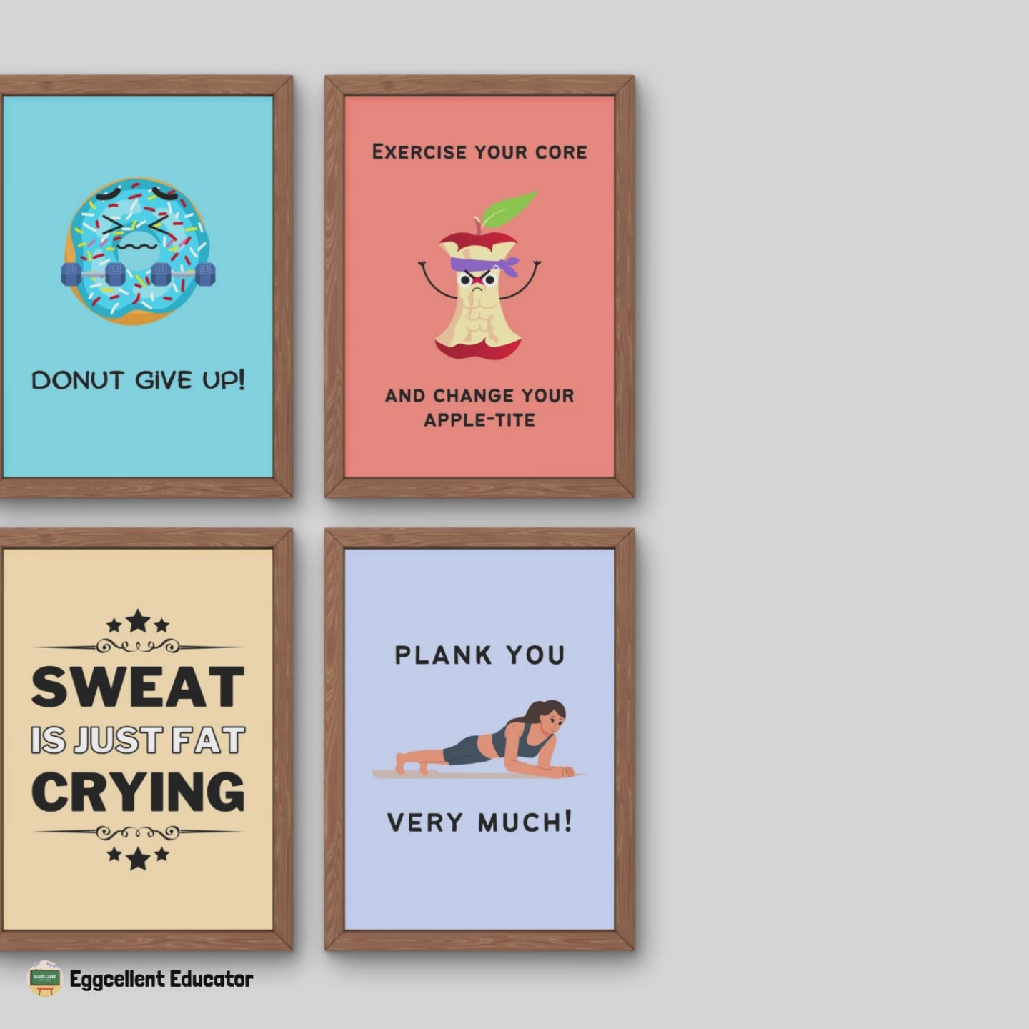 Funny Posters for PE Classroom Decor