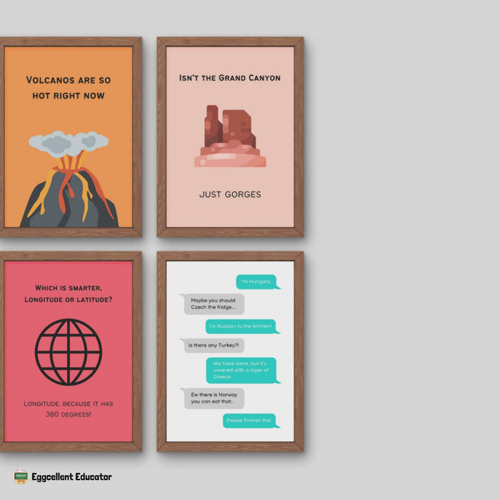 Funny Posters for Geography Classroom Decor