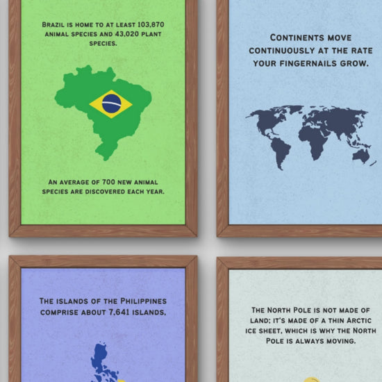 Fun Facts Posters for Geography Classroom Decor