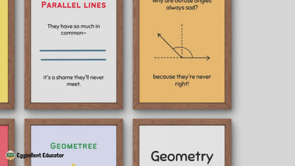 Funny Geometry Posters for Math Classroom Decor