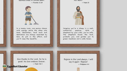 Bible Verse Posters for Religious Classroom Decor