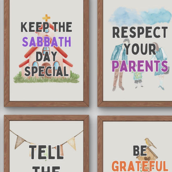 10 Commandments Posters for Religious Classroom Decor