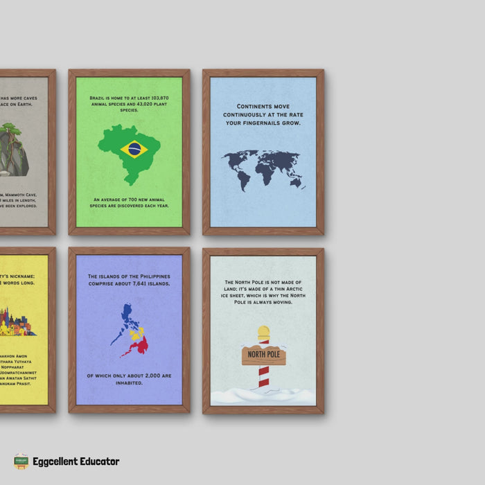 Fun Facts Posters for Geography Classroom Decor