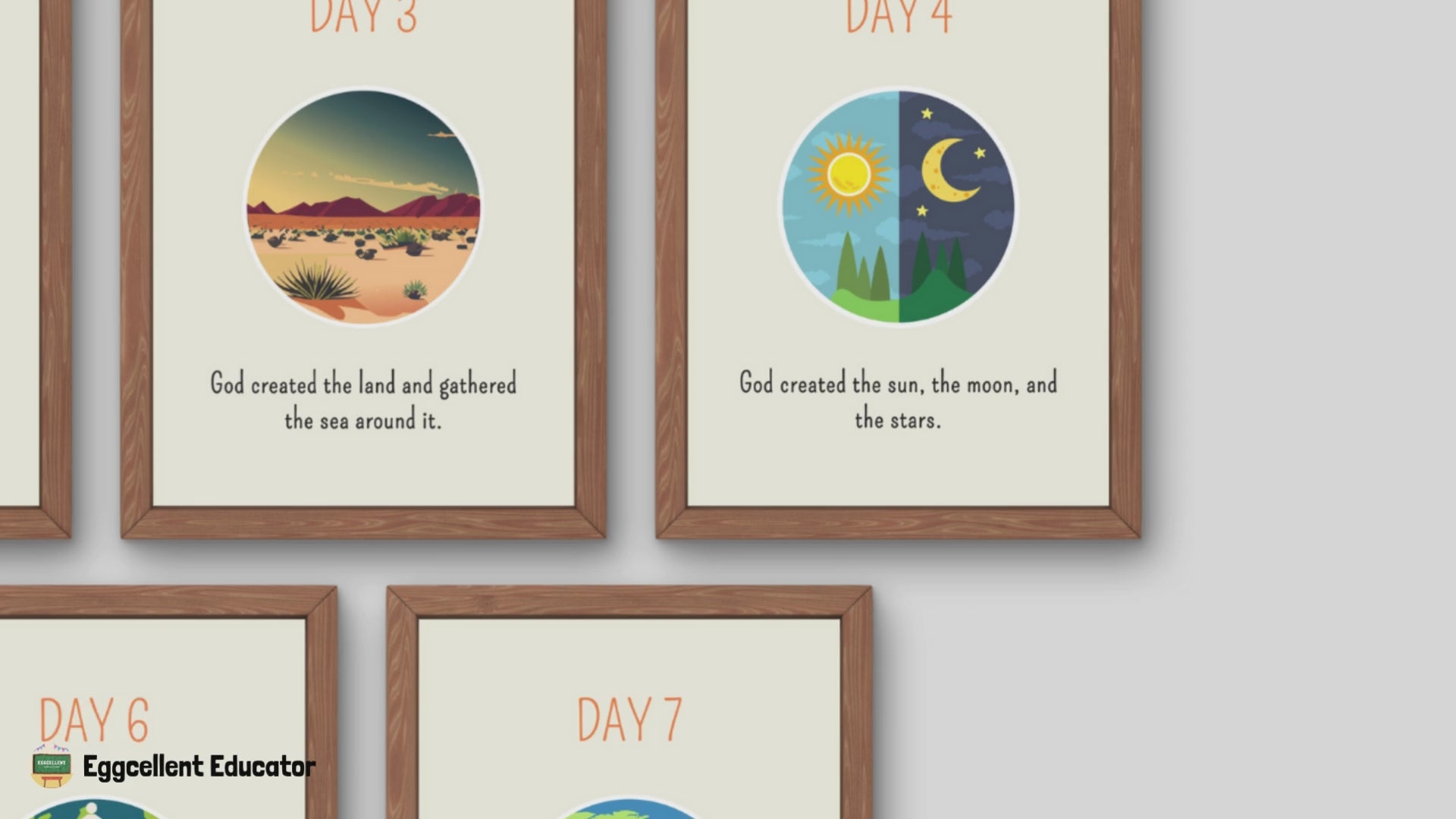 7 Days of Creation Posters for Religious Classroom Decor