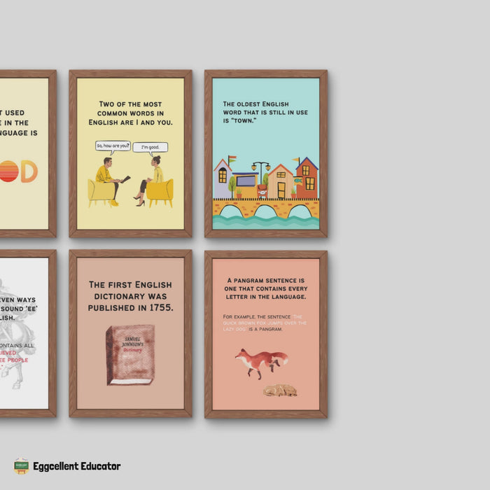 Fun Facts Posters for English Classroom Decor