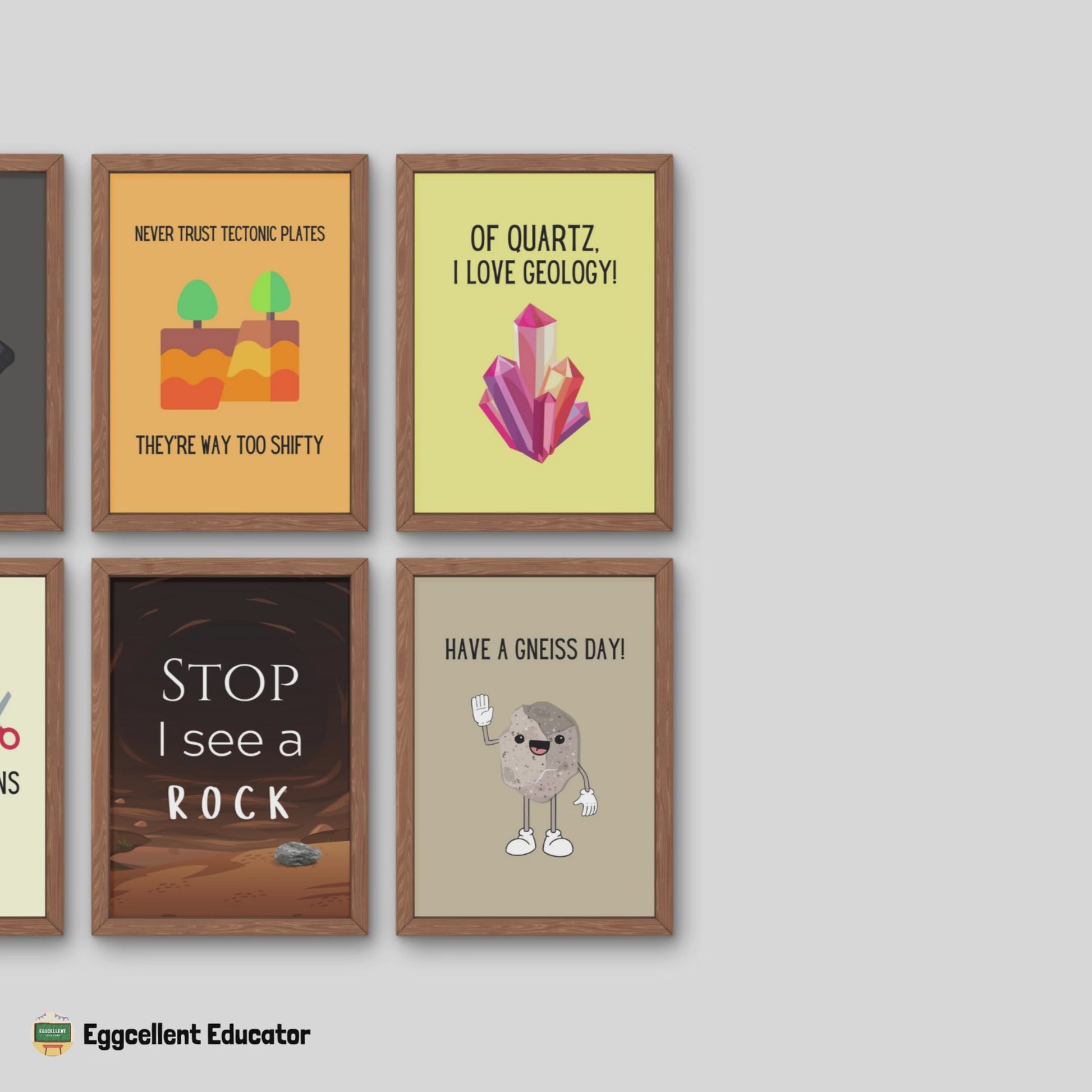 Bundle of fun facts and funny posters for geology classroom decor